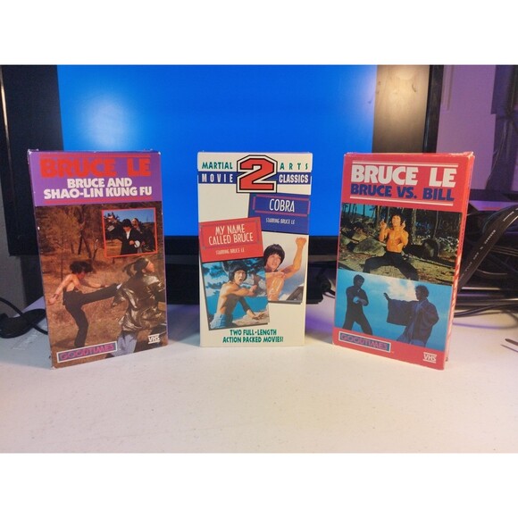Brucesploitation Kung Fu Movie VHS Lot Of 4 - Starring Bruce Le & Steven Lee - Picture 1 of 6